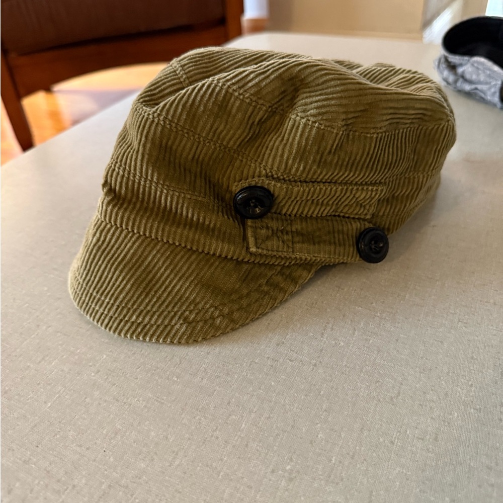 Olive Corduroy hat